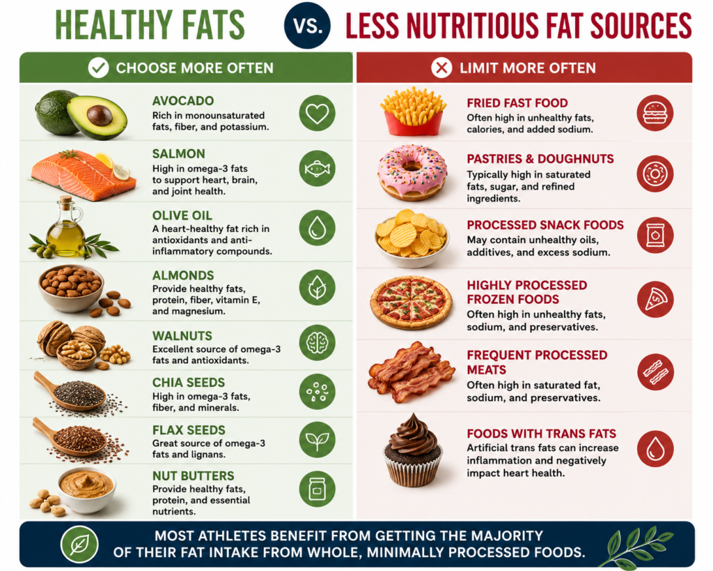 Healthy vs Less Nutritious Fat Sources
